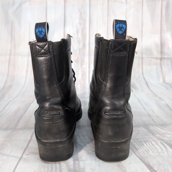 Ariat 56301 Black Leather Lace-Up Paddock Riding Boots – Men’s 10B - Picture 7 of 8